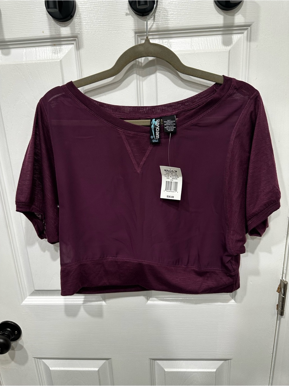 Weavers Plum Short Sleeve Crop Top